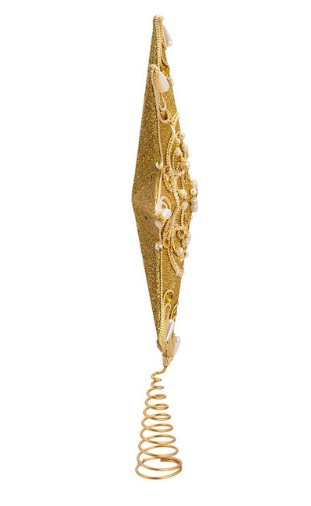 Pearl/Gold 8-Point Star Tree Topper 16"