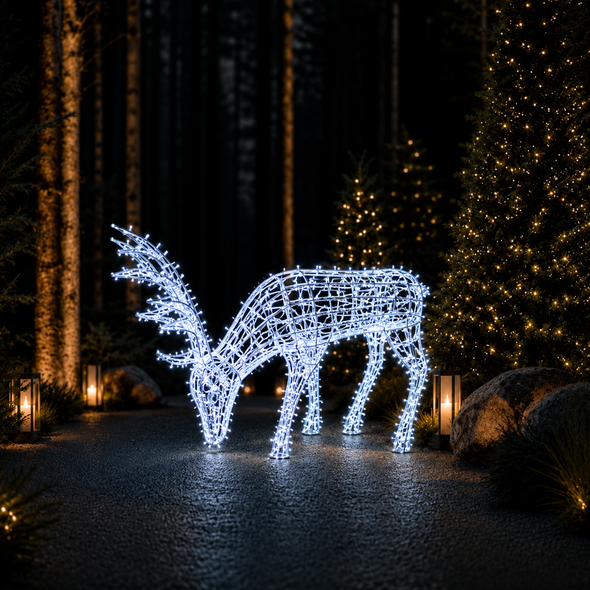 3.5' H Grazing Deer 1100 Cool LED Lights