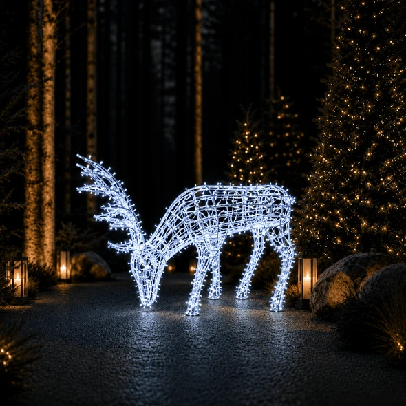 3.5' H Grazing Deer 1100 Cool LED Lights 