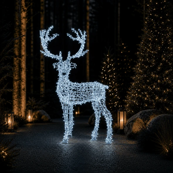 3.5' H Grazing Deer 1100 Cool LED Lights 