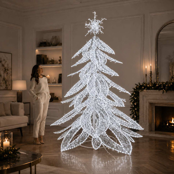 7.5' Designer Christmas Tree With 1100 Cool/Warm White LED Lights 