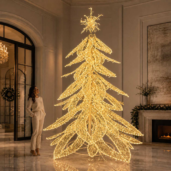 12' Christmas Tree With 2200 Cool/Warm White LED Lights