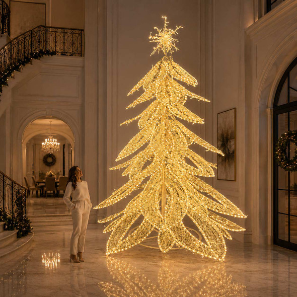 14' Designer Christmas Tree With 2500 Cool/Warm White LED Lights 