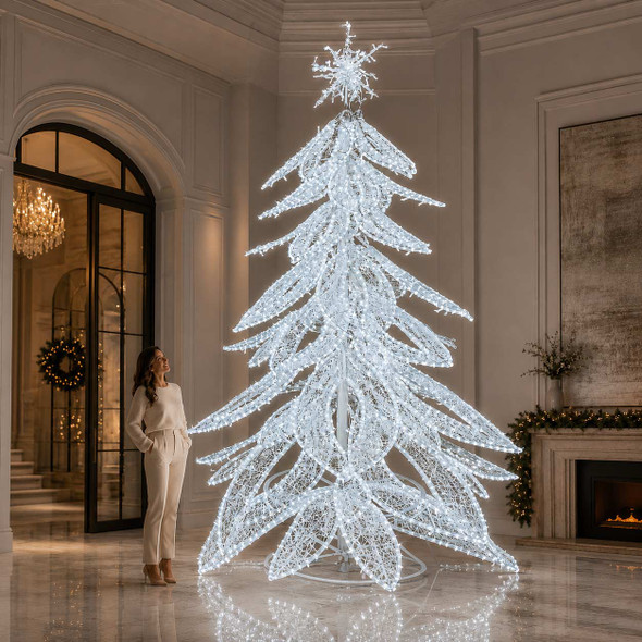 14' Designer Christmas Tree With 2500 Cool/Warm White LED Lights 