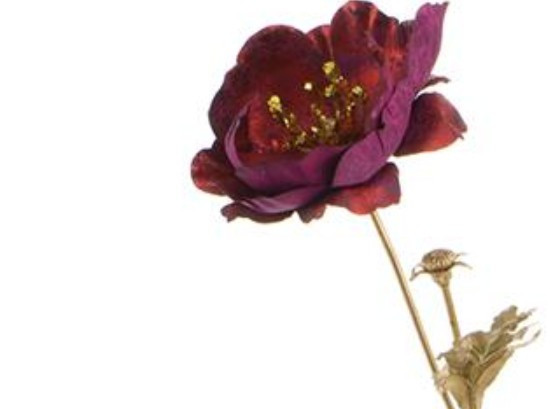 26" Red Metallic Poppy Spray