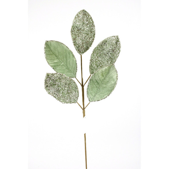 25" Sage Magnolia Leaf Stem