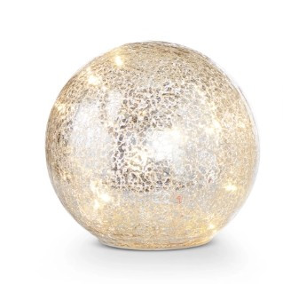 6" Mercury Glass Lighted Balls