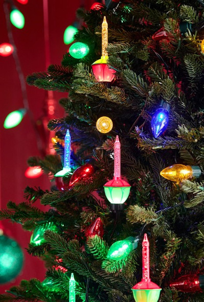 15' Connectable Faux Bubble Lights on Green Wire