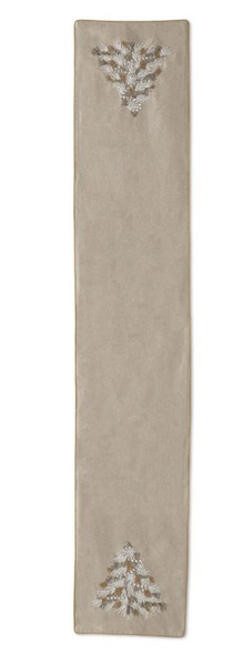70" Cotton Beaded Christmas Tree Table Runner