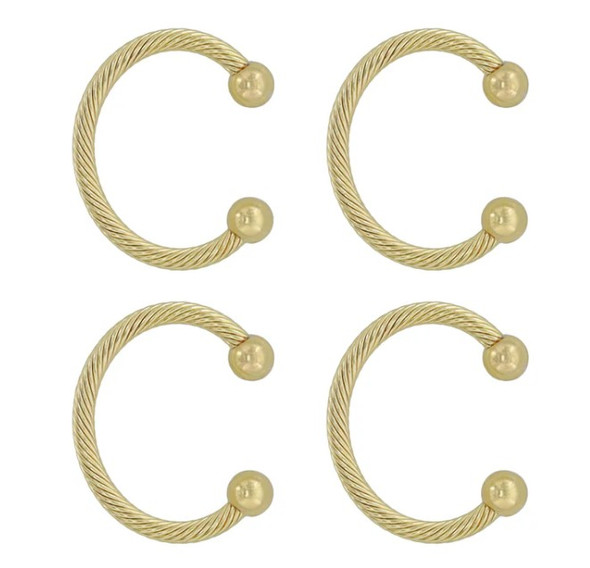 Gold Mantle Clip Stocking Holders, 4-Pack