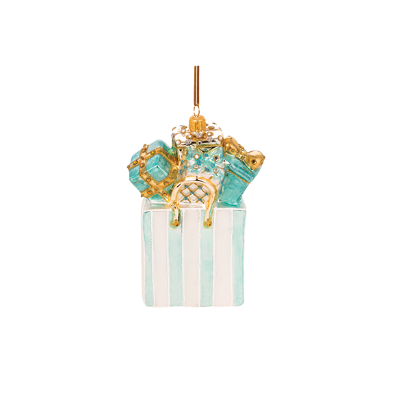 Huras Family Successful Shopping European Blown Ornament