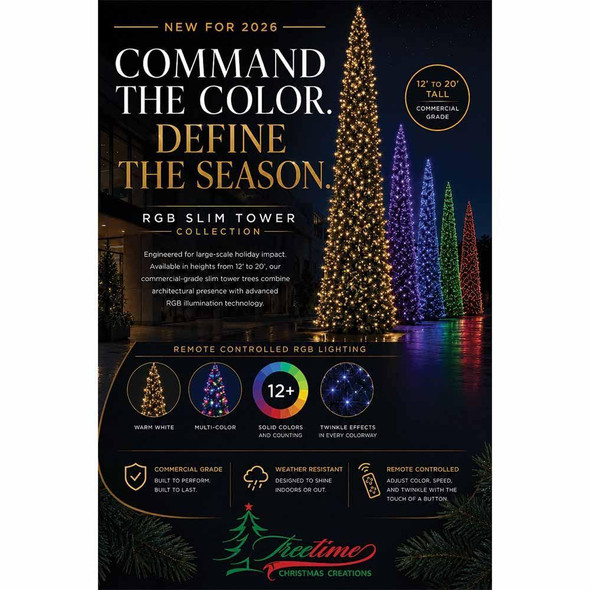 12' Slim Tower Tree-RGB LED 