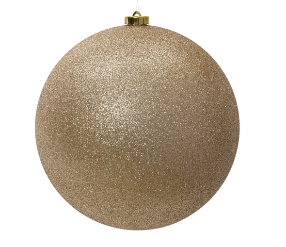 Champagne Pearl Glittered Bauble 7.5" Diameter