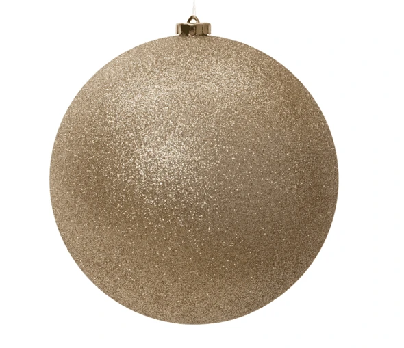 Champagne Pearl Glittered Bauble 7.5" Diameter 