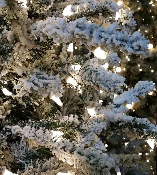 7.5' Flocked White Forest Tree - Multi LED 
