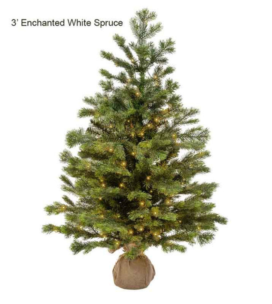 3' Enchanted White Spruce Tree - Clear 3mm LED 