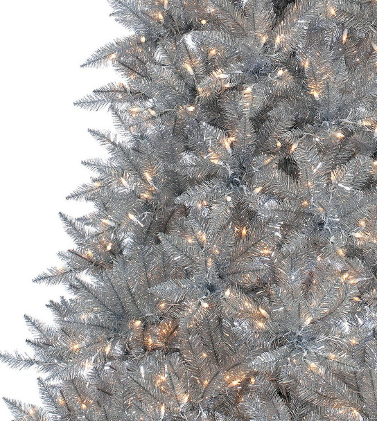 4' Silver Tinsel Tree - Clear 