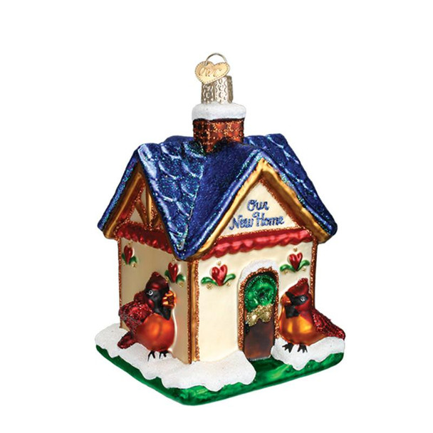 Old World Our New Home Glass Christmas Ornament 