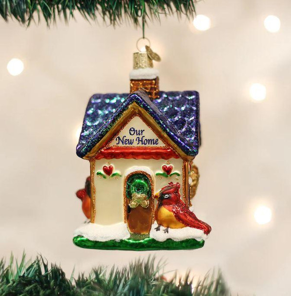 Old World Our New Home Glass Christmas Ornament