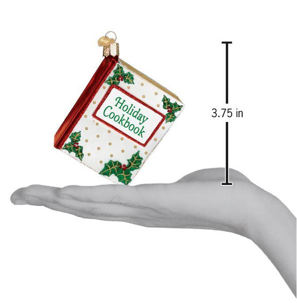 Old World Holiday Cookbook Glass Christmas Ornament 