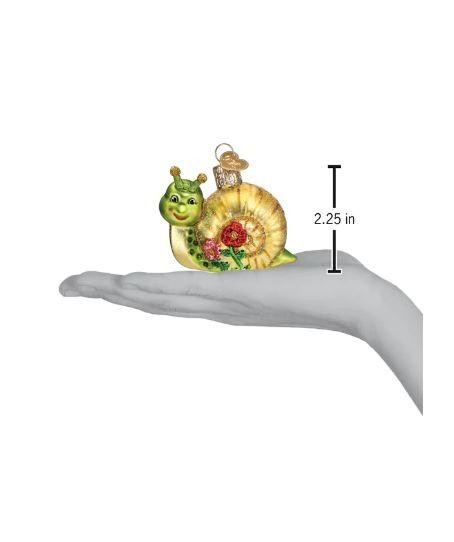 Old World Smiley Snail Glass Christmas Ornament 