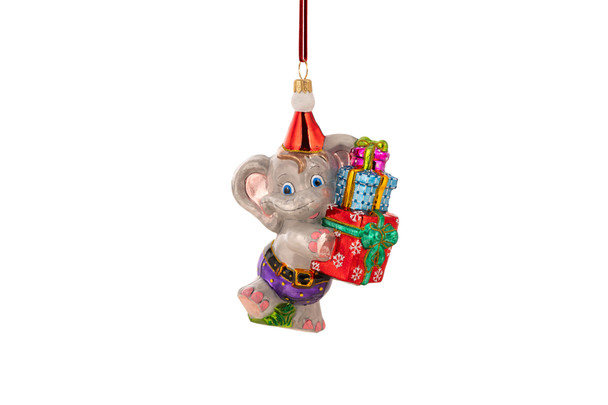 Huras Family Little Elephant With Gifts Ornament 