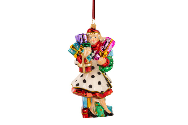 Huras Family Fashion Girl About Town European Blown Ornament 