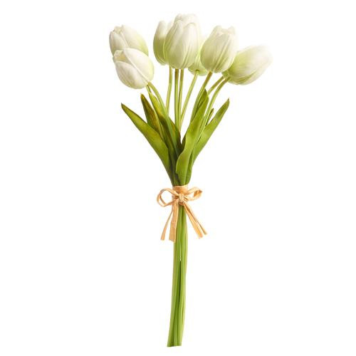 Real Touch Light Green Tulip Bundle 15" 