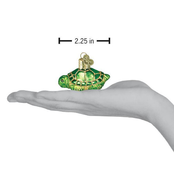 Old World Small Turtle Glass Christmas Ornament 