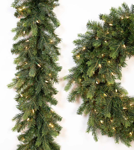 30" Victorian Fir Wreath - Clear LED 