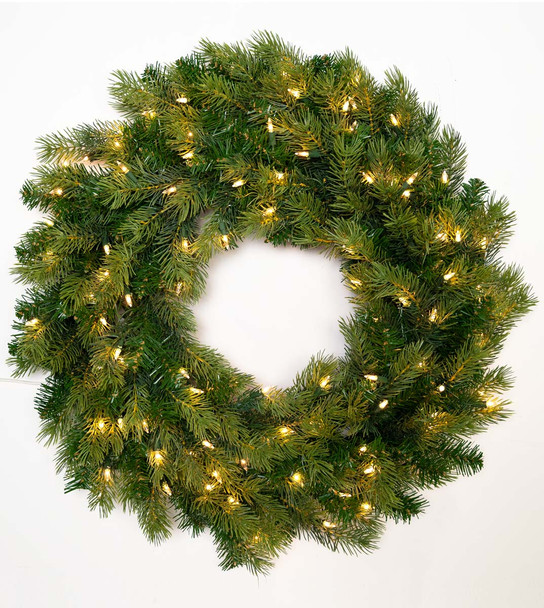 24" Annabelle Pine Wreath - Clear LED 