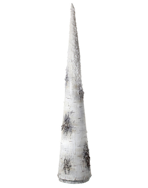 Faux Snowy Birch Bark Cone Tree 29" 
