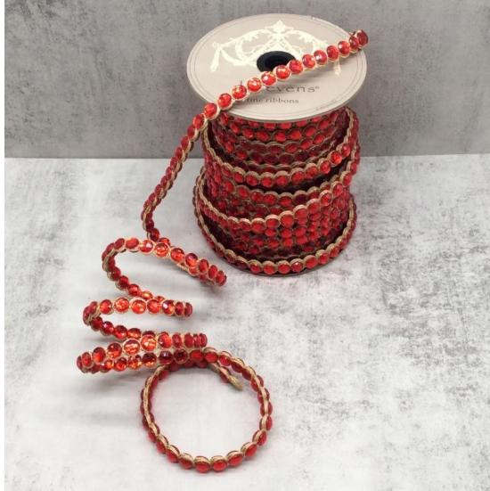 Crown Jewel Double Sided Ribbon, Red .5" x 10yds 