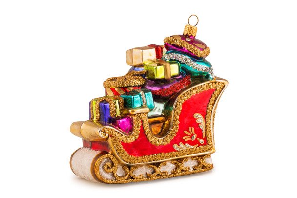 Huras Family Jewel-colored Fanciful Sleigh Ornament 