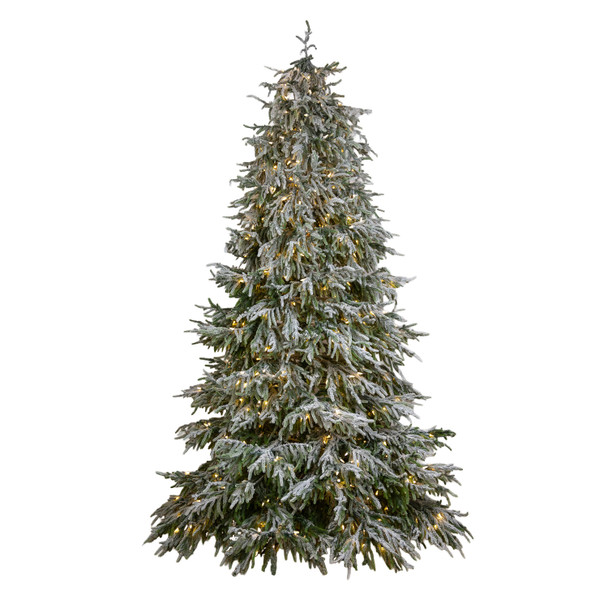 7.5' Frosted Norfolk Pine Tree - CLEAR 5mm LED