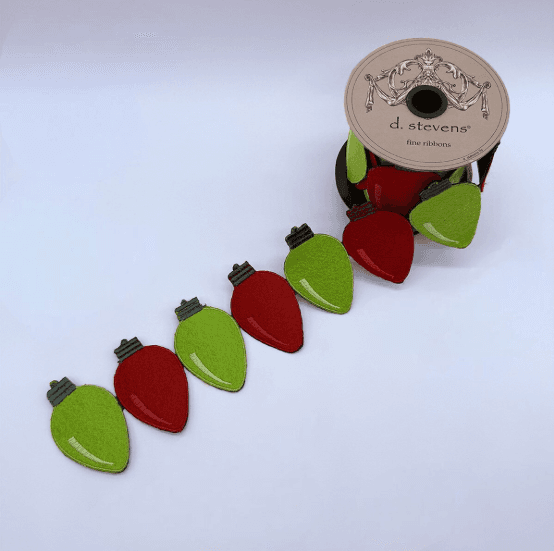 Felt Multicolor Light Bulb Cut-Out Ribbon Garland  3"x3yd 