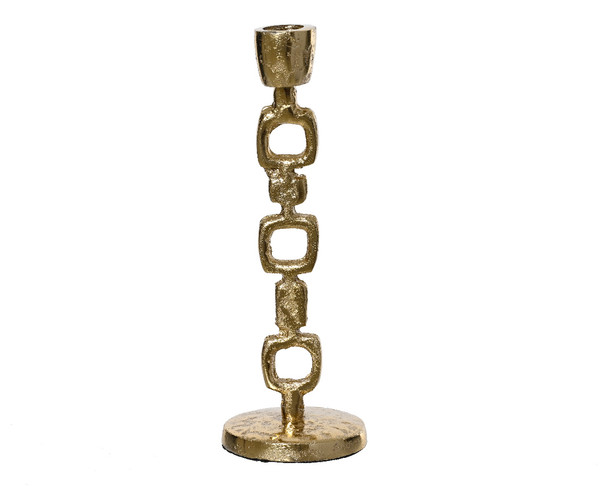 Rustic Gold Aluminum Candleholder 9.5"