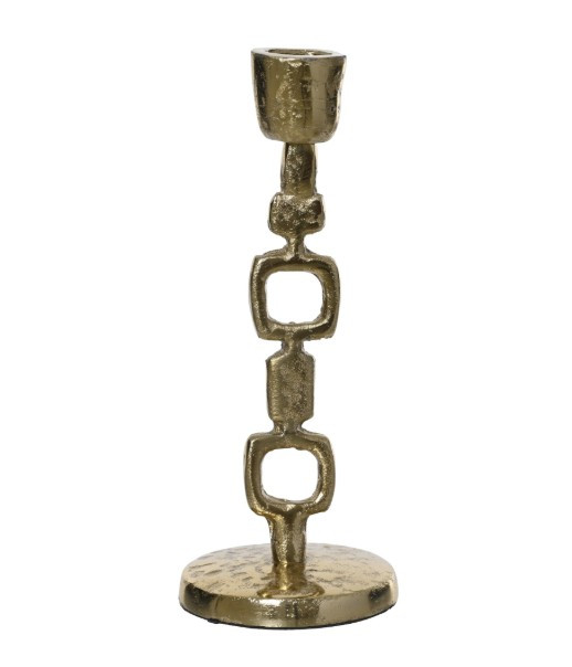 Rustic Gold Aluminum Candleholder 8"