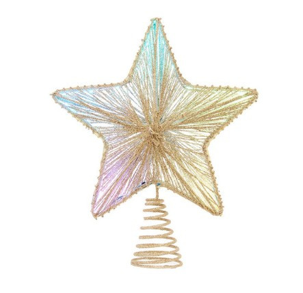 Gold Star Tree Topper w/27 RGB Lights 11.5"