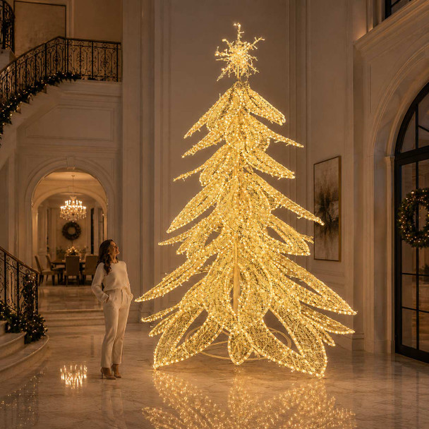 14' Designer Christmas Tree With 2500 Cool/Warm White LED Lights