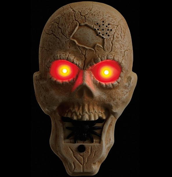 9" Skull Doorbell w/Light & Voice
