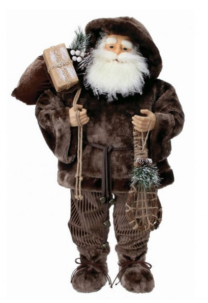 Fur Lodge Santa w/Snow Shoes 36"