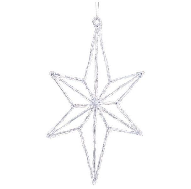 16.5" White Clear Northern Star Ornament
