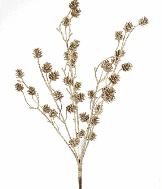 24" Glittered Pinecone Bush