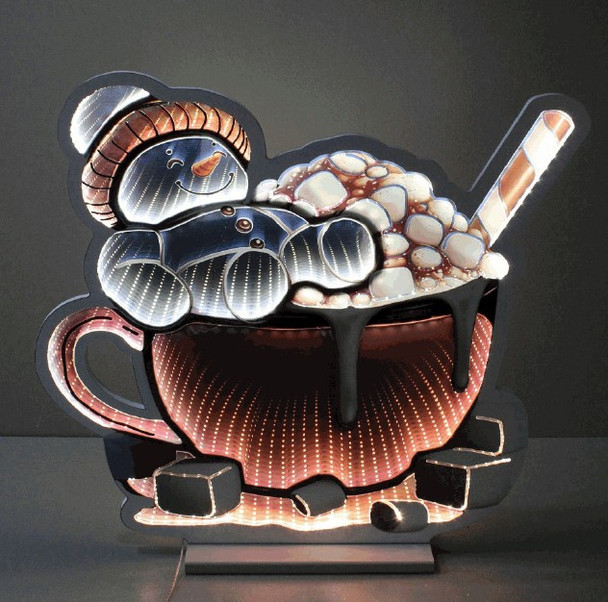15.75" LED Infinity Snowman in Hot Cocoa