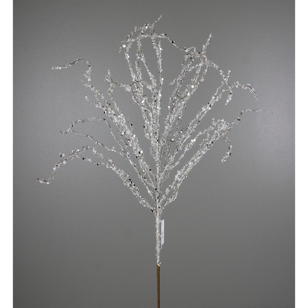 34" Platinum Glitter Twig Branch