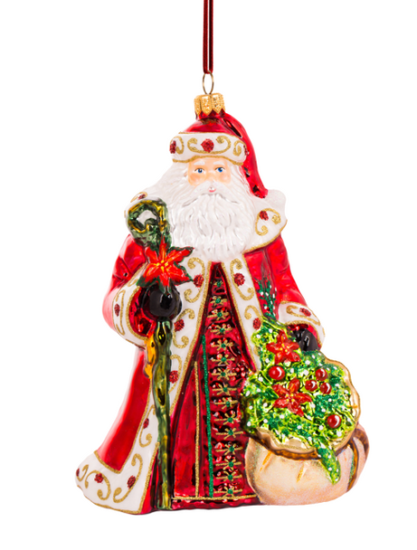 Huras Family A Very Fancy Santa European Blown Ornament