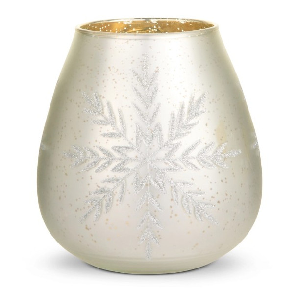 5.5" Frosted White Snowflake Vase