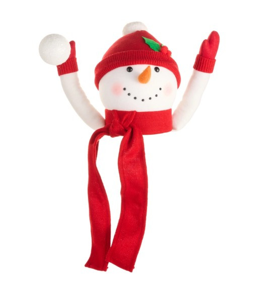 16" Snowman with Stocking Hat Tree Topper