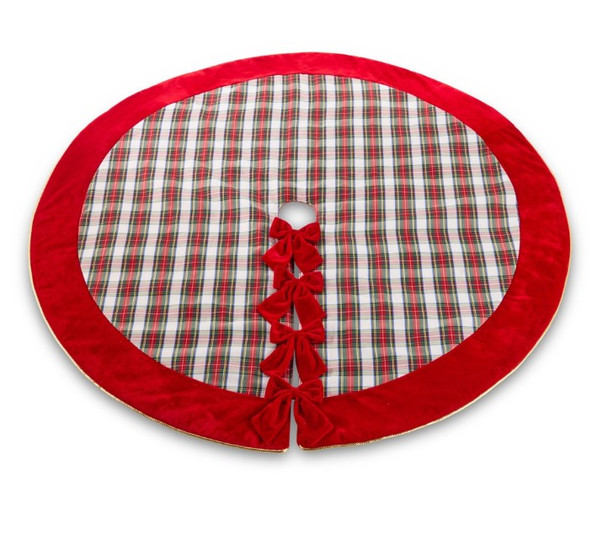 60.5" Red/Green/White Plaid Tree Skirt
